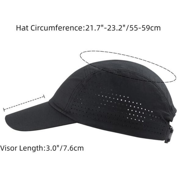 Mens Quick Dry Running Hat Lightweight Reflective Sports Cap UV Protection - Picture 2 of 7